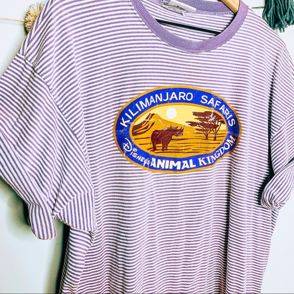 VINTAGE y2k Disney Kilimanjaro striped tee - Picture 4 of 13